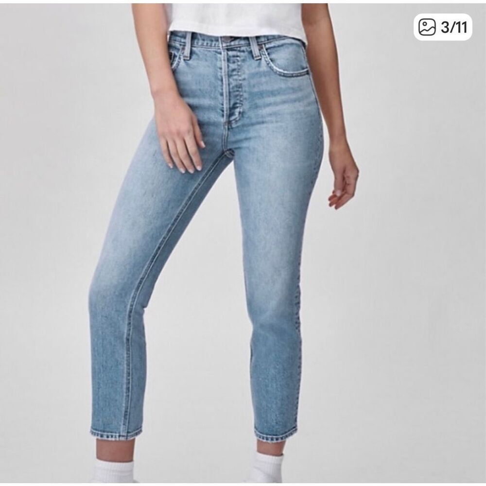 Denim Forum The Yoko High Rise Slim Light Blue Wash Jeans 30